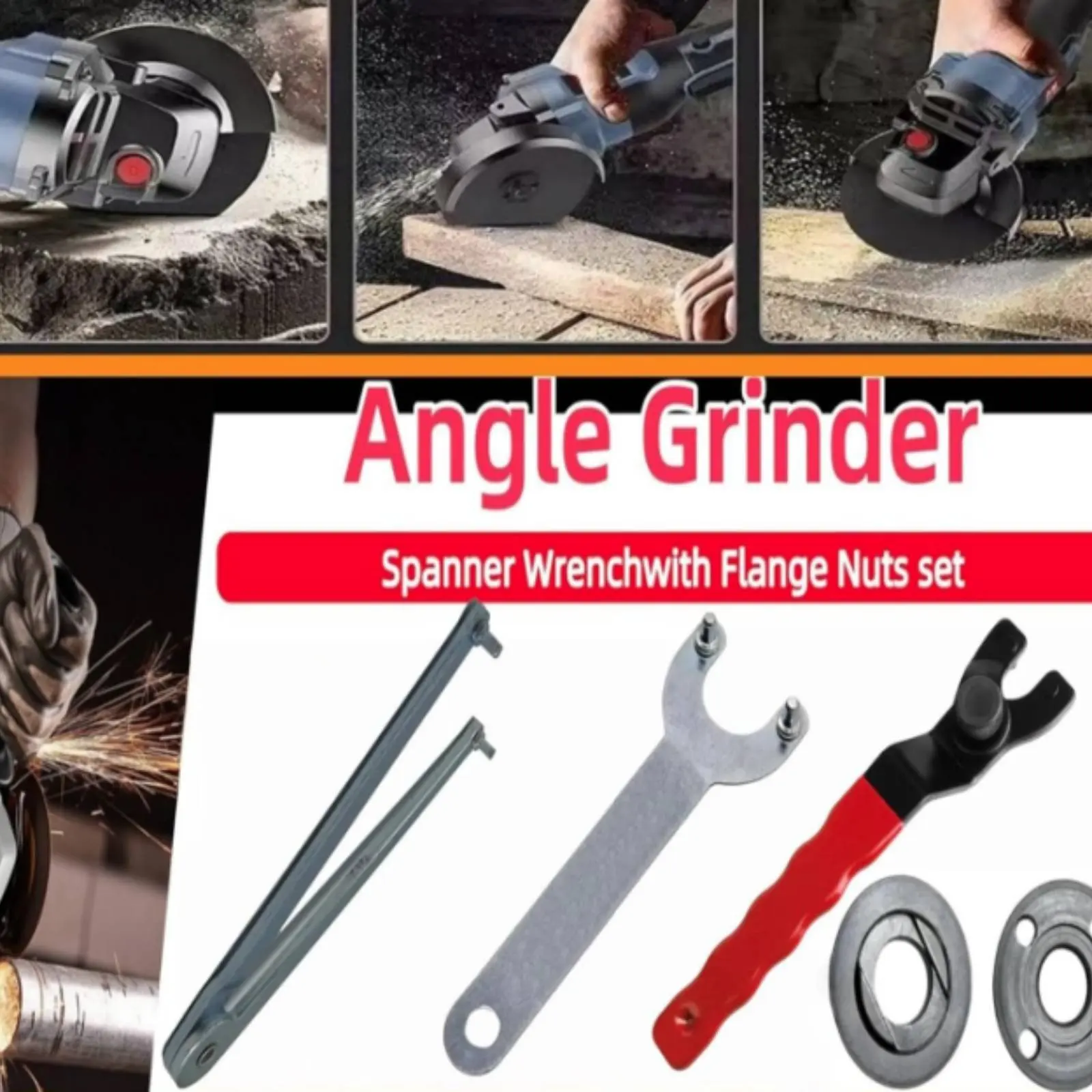 

Angle Grinder Lock Nut Kit Precision Fit Grinder Flange Wrench Kit Flange Lock Nut Set Long Lasting Power Tool Part for Garage