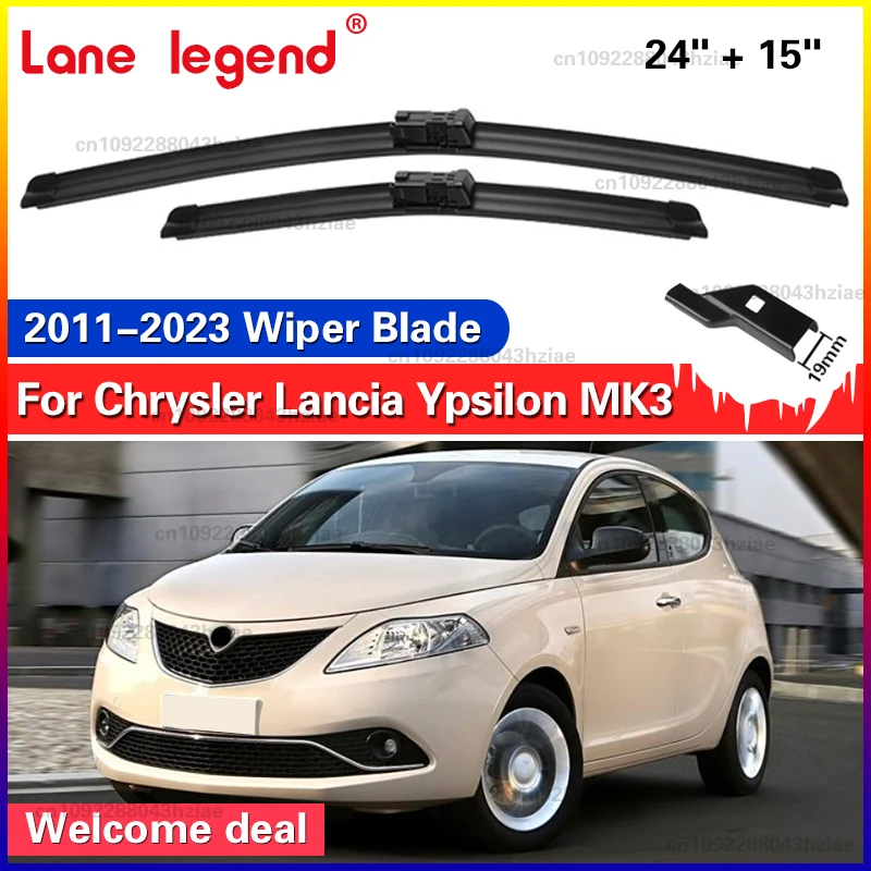 Wiper LHD Front Wiper Blades For Chrysler Lancia Ypsilon MK3 2011 - 2023 Windshield Windscreen Clean Window 24''+15''