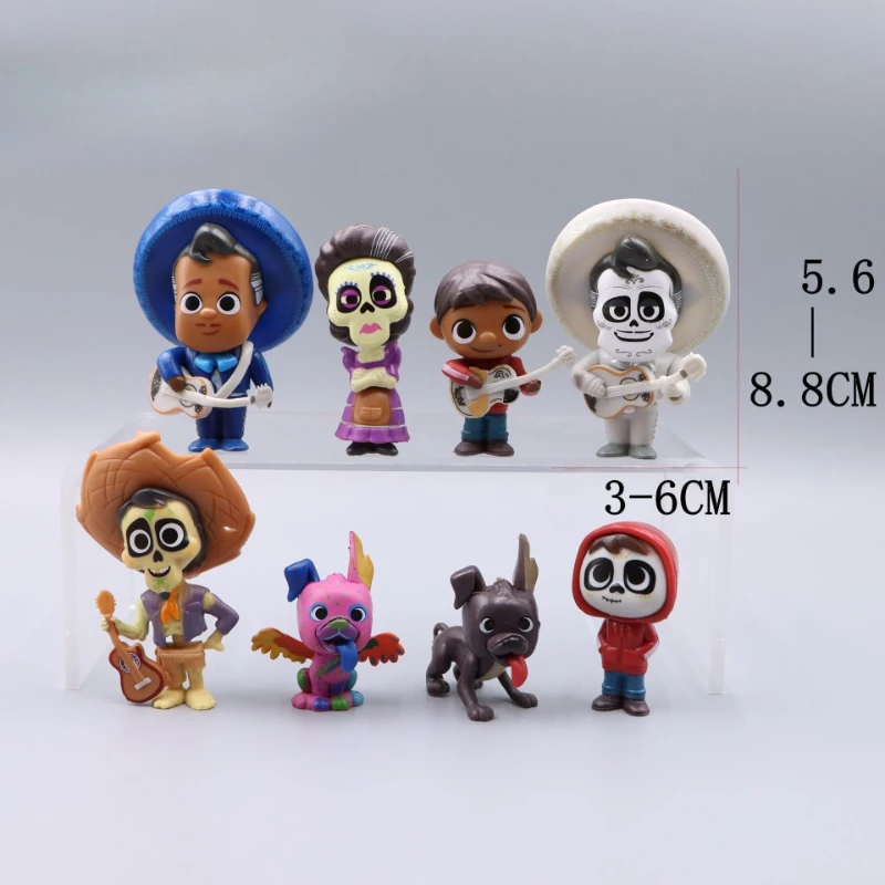

5-8cm 8pcs/set Miguel/Ernesto De La Cruz Hector Movie COCO Miguel Riveras Action Figure PVC Statue Collection Toys Gifts