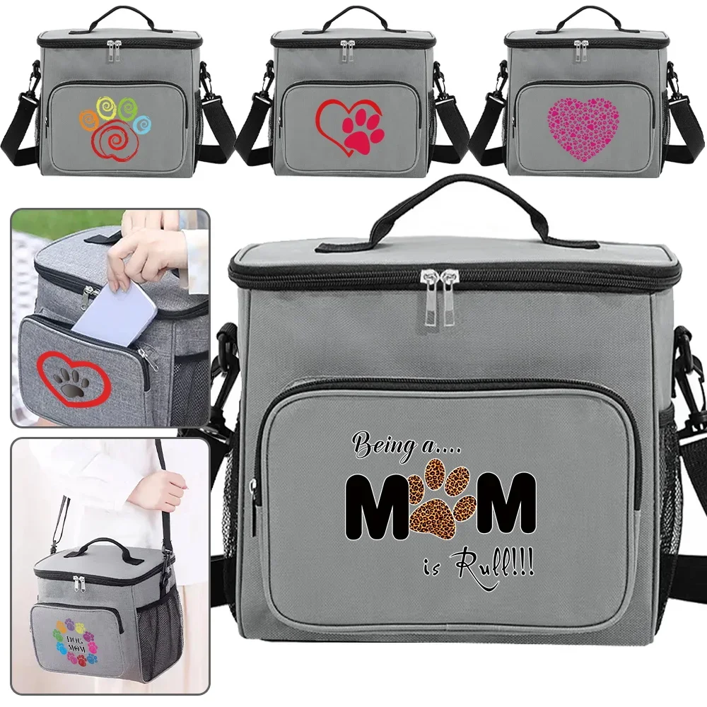 

Food Storage Bag Lunch Organizer Bag in Grey Color for Toddlers Cute and Easy-to-Clean Lunch Box 2024 Footprints Printing Series