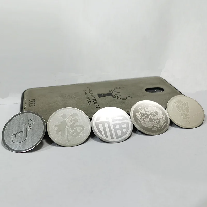 100pcs 35mm Laser Pattern Metal Plate Disk Iron Sheet For Magnetic Car Phone Stand Holders