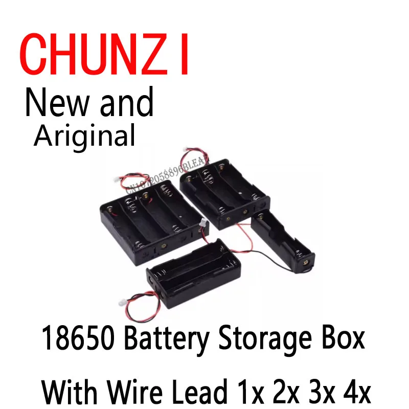 Black Plastic Battery Storage Box Case 1 2 3 4 Slot Way DIY Batteries Clip Holder Container With Wire Lead Pin 18650 1x 2x 3x 4x