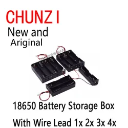 Black Plastic Battery Storage Box Case 1 2 3 4 Slot Way DIY Batteries Clip Holder Container With Wire Lead Pin 18650 1x 2x 3x 4x
