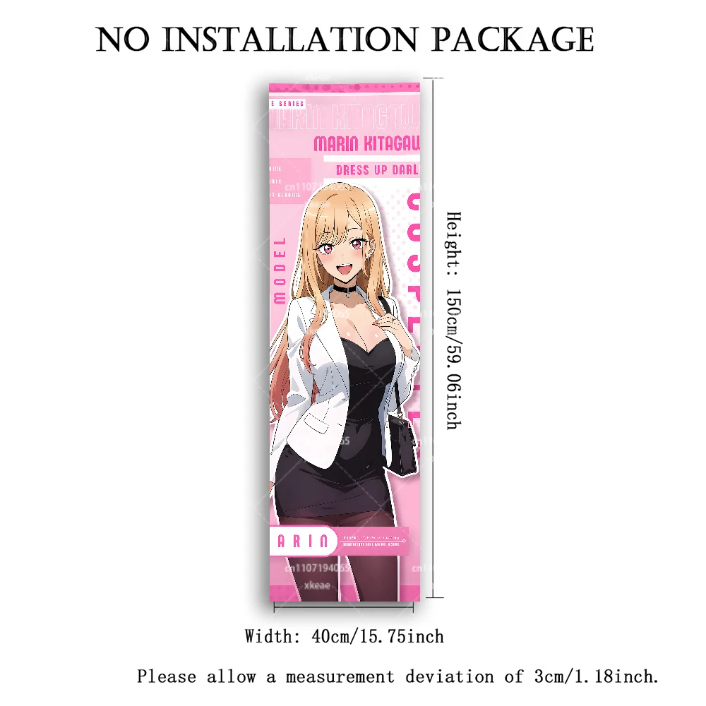 Marin Kitagawa Tapestry, My Dress-Up Darling Pink Magazine Style Print, Long Vertical Wall Art