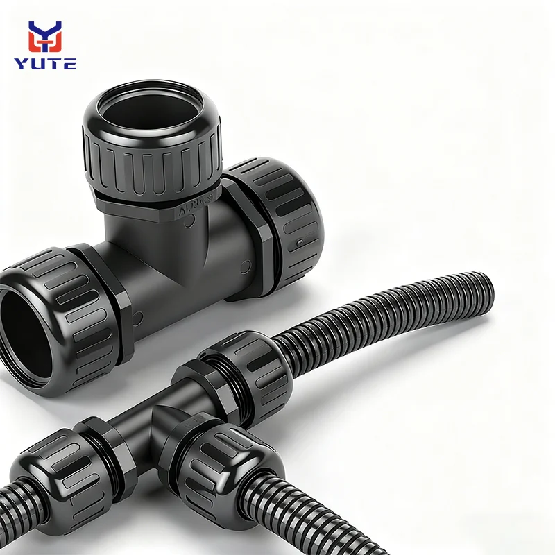 أنبوب مموج من البلاستيك النايلون IP68 خرطوم مقاوم للماء على شكل حرف T #3