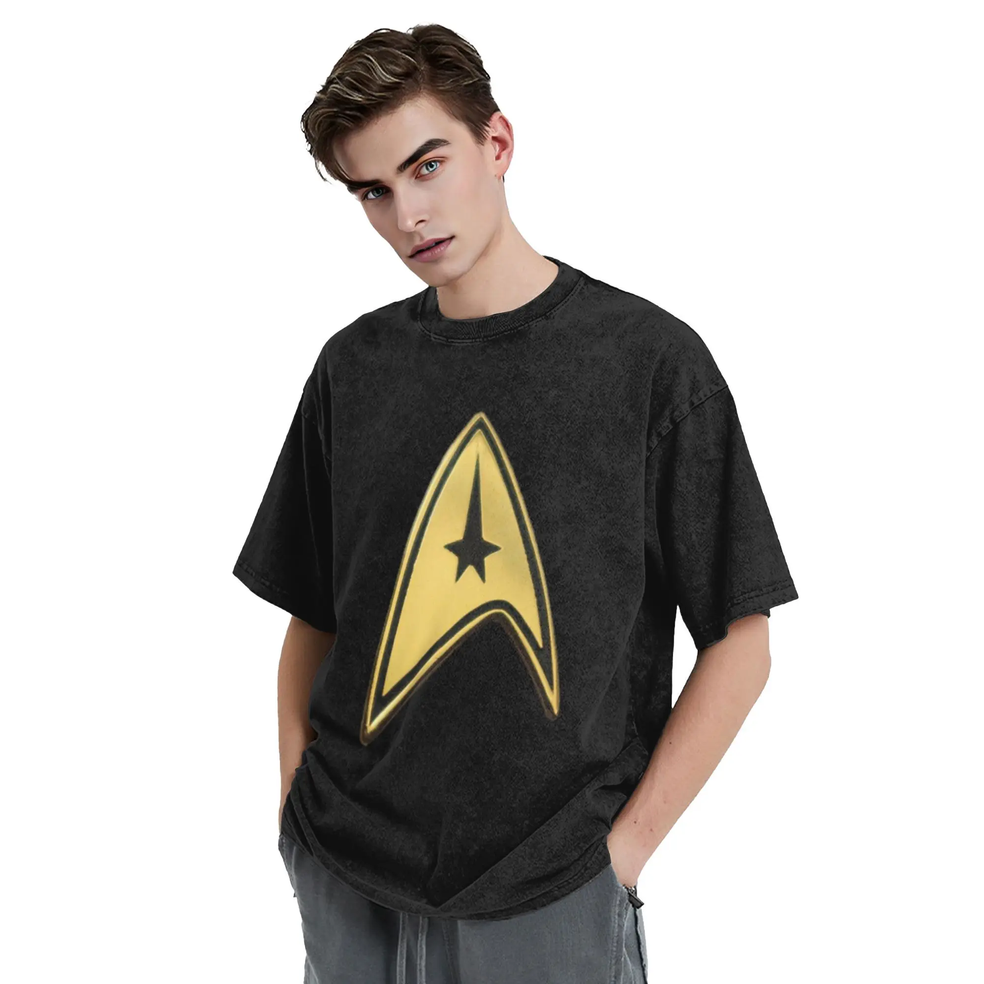 

Мужская футболка Star Treks Science Fiction из сериала «Звездные пути» Хлопковые футболки большого размера Мужские футболки с коротким круглым вырезом Летняя одежда Топы S-2XL