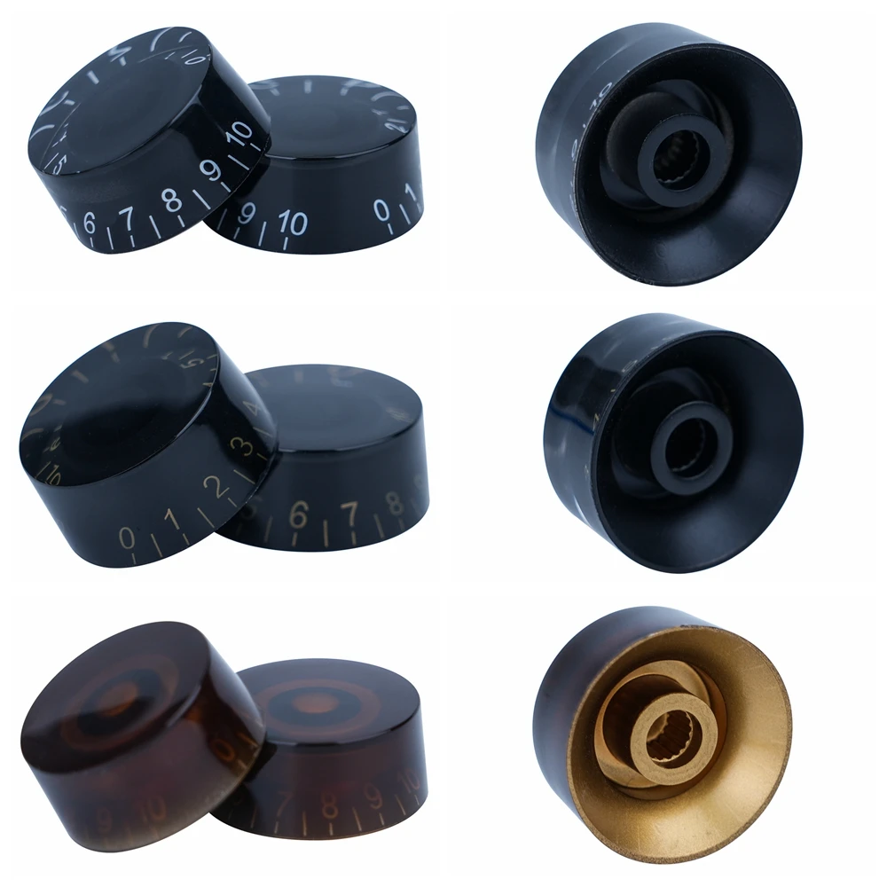 4 Stück Gitarren-Lautstärkeregler, Top-Hat-Knöpfe, Geschwindigkeits- und Tonpedal-Regler für E-Gitarre und Bass, 29 Farben – Detail 10