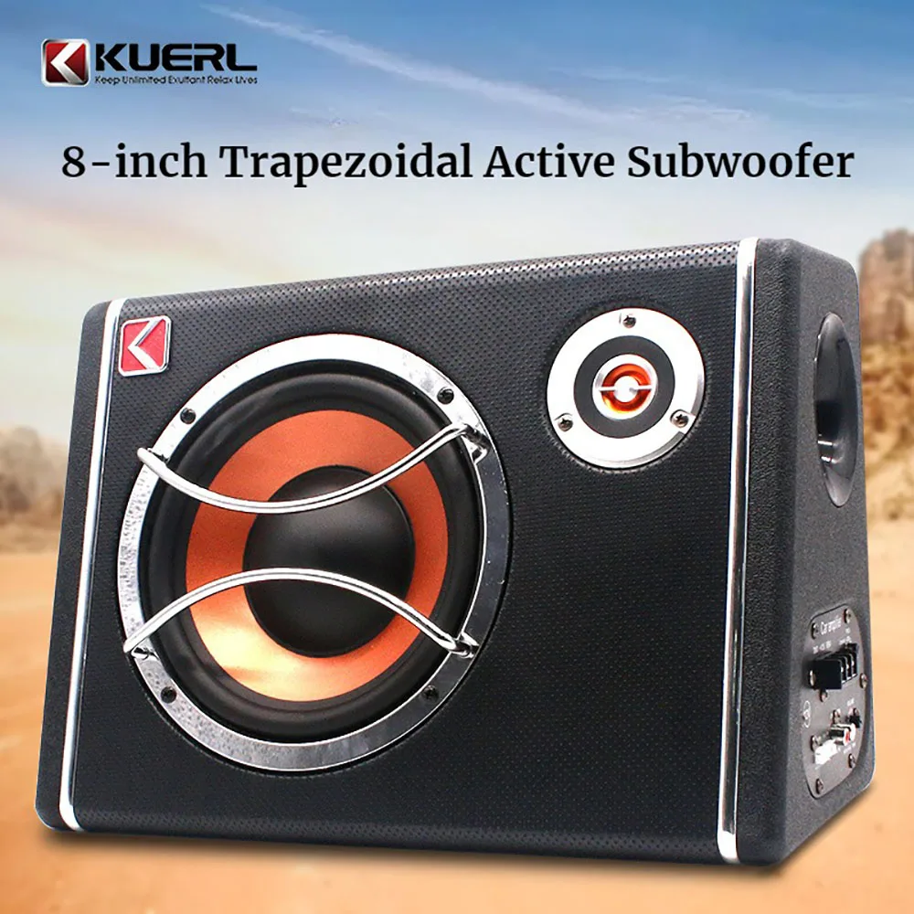 KUERL Car Subwoofer Powered 8 Inch Woofer Amplified Car Woofer in-car Subwoofer Cabinet DC12v Father's Day Gift Shocking Sound