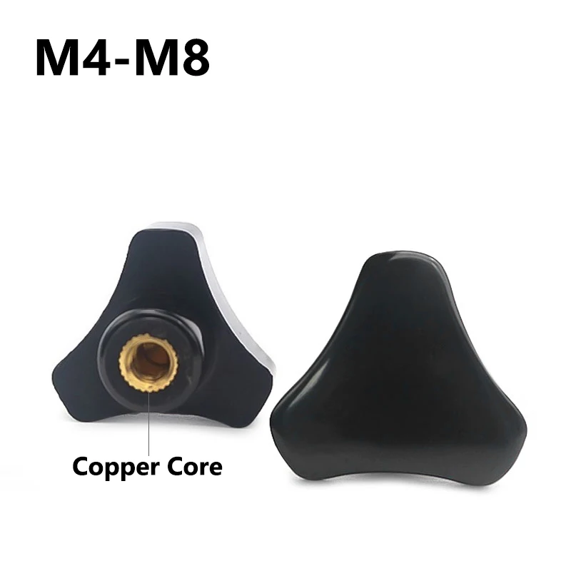 1/2 Pcs Triangle Head Bakelite Hand Tighten Thumb Nuts M4 M5 M6 M8 Hand Knob Nuts Copper Core Plastic Head Nut