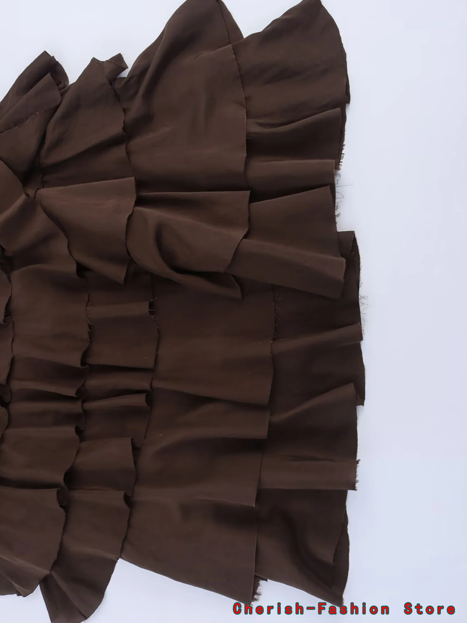 Nouvelle mode élégante solide jupes longues 2025 jupe de soirée couleur marron jupe Midi à volants femmes Vintage jupe à volants femme