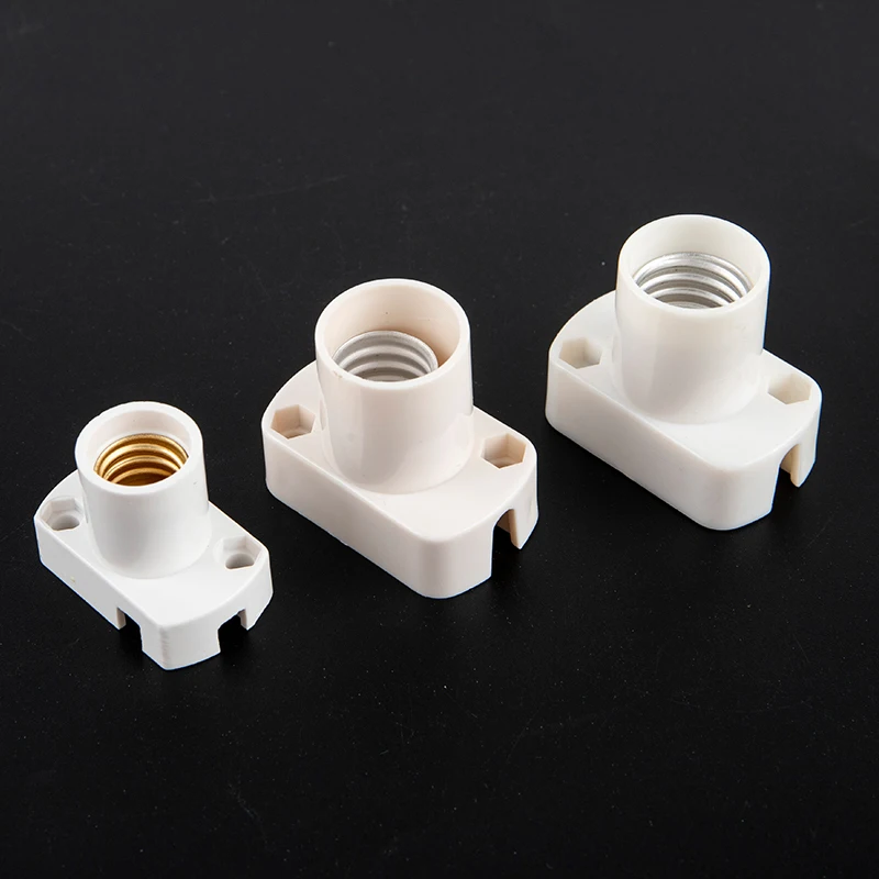 White Mini Screw Lamp Base E12 E14 E17 supporto Lamp holder Light Bulb Socket Holder Adapter 100-250V AC