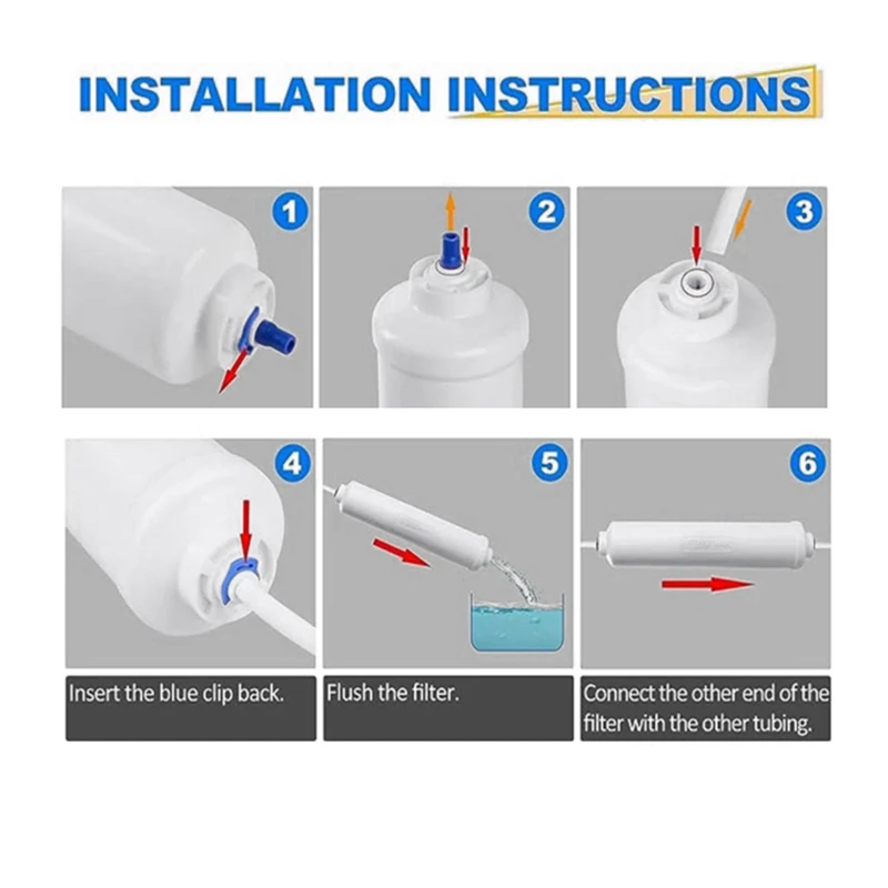 DA29-10105J Inline Water Filter Universal Refrigerator Filter  Coconut Shell Activated Carbon Rod Filter  4 Pcs