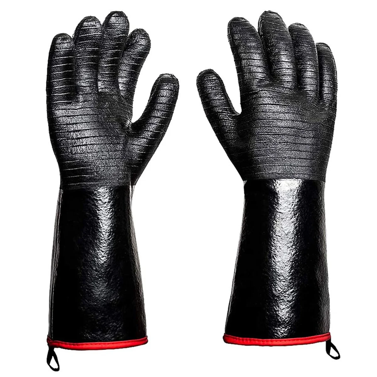 Guantes para barbacoa - 1472 ° Guantes térmicos gruesos F con gancho en S, manoplas para horno de cocina de 14 pulgadas, guantes impermeables para parrilla