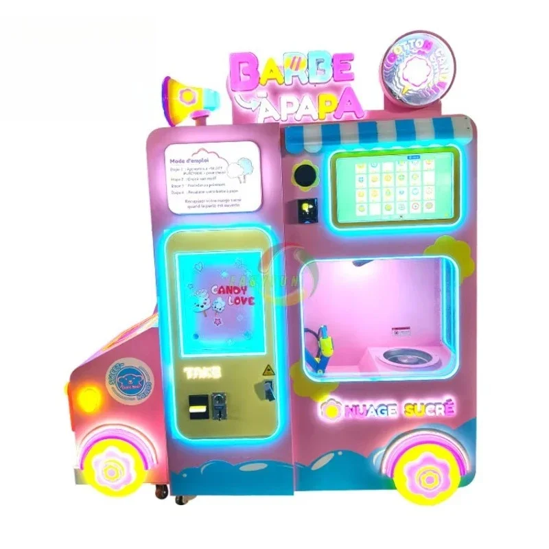Cotton Candy Robot Making Machine With Sugar Candy Floss Vending Machine cotton candy machine kids