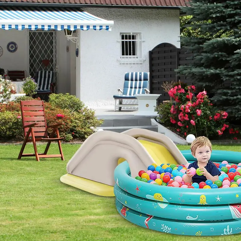 

Детская водная горка, двухсторонняя стабильная ПВХ, портативная горка для бассейна, игровой центр на открытом воздухе, забавное оборудование для бассейна для детей и взрослых