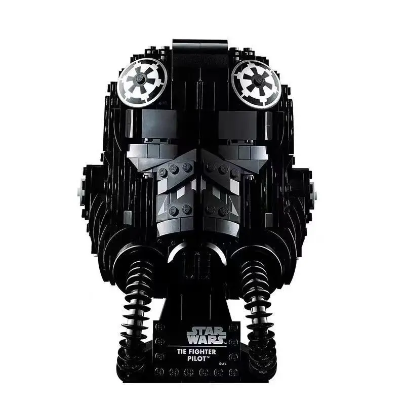 HOT TOY Space Wars Helmet Building Blocks Stormtrooper Vader Tie Fighter Pilot Helmet Assemble Puzzle Model Toys Birthday Gifts