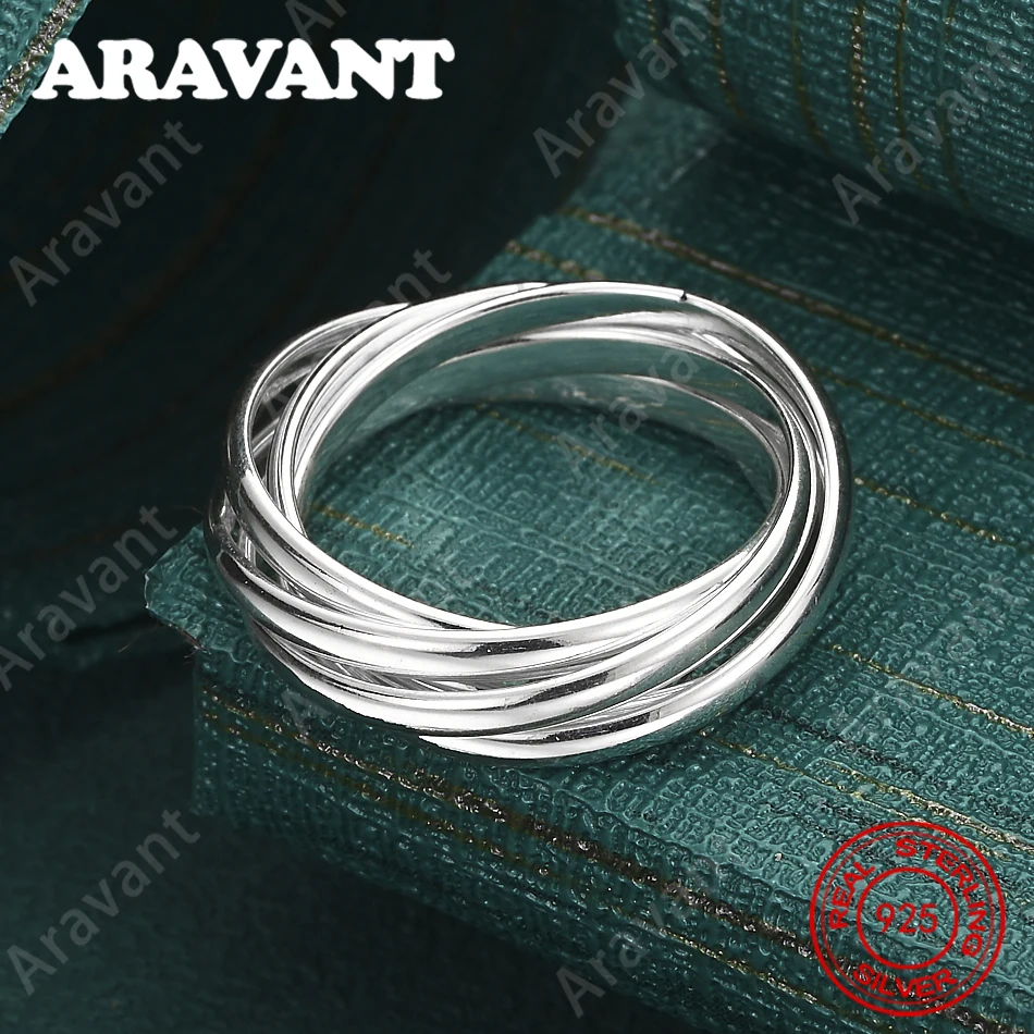 925 Sterling Silver, Five-Strand Ring (Sizes 7-10), Women'S Commute Accessory, Christmas Gift Jewelry
