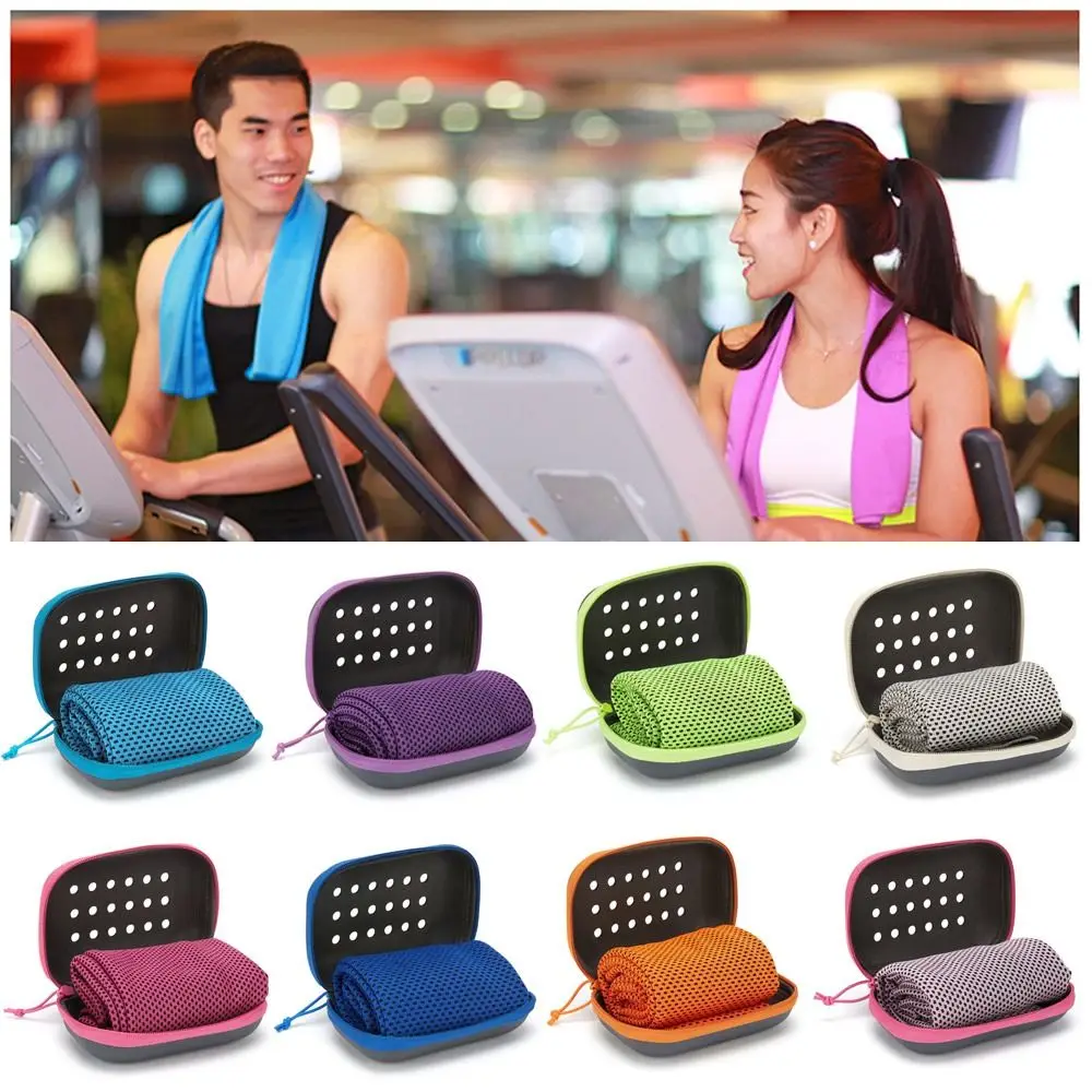 EVA Boxed Microfiber Portable Fitness Cool Towel Sports Cooling Ice Towel Camping Cold Sports Towel
