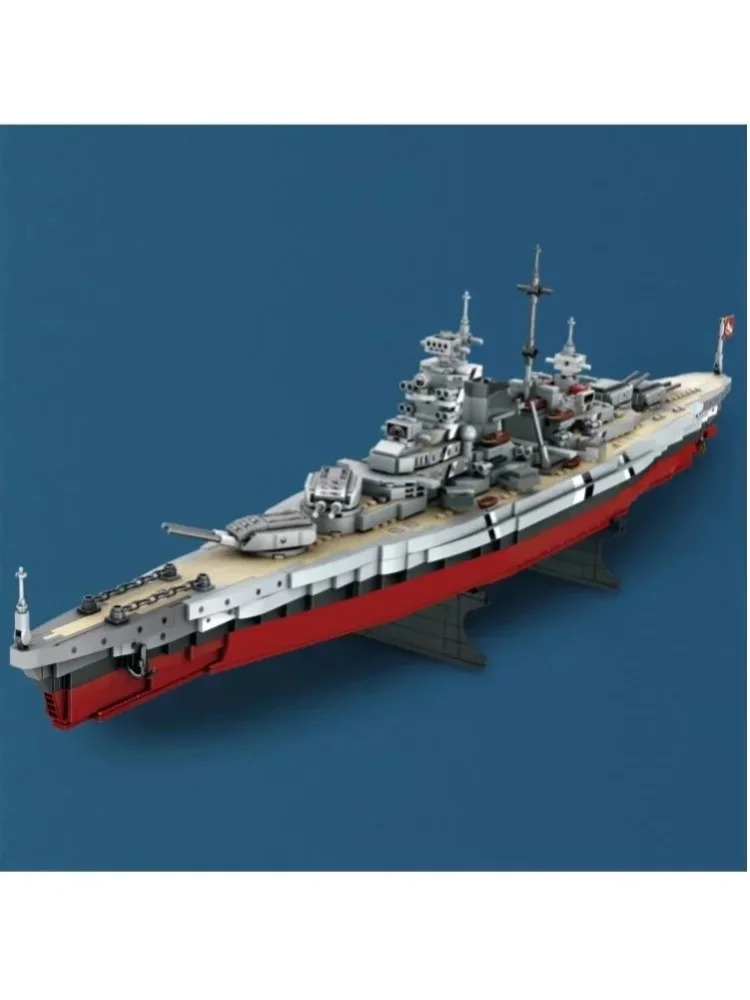 Kompletny zestaw modelu statku 3D, 2081 elementów/MOC. Duży model 3D do składania przedstawiający okręt wojenny, odpowiedni dla dorosłych. — 2