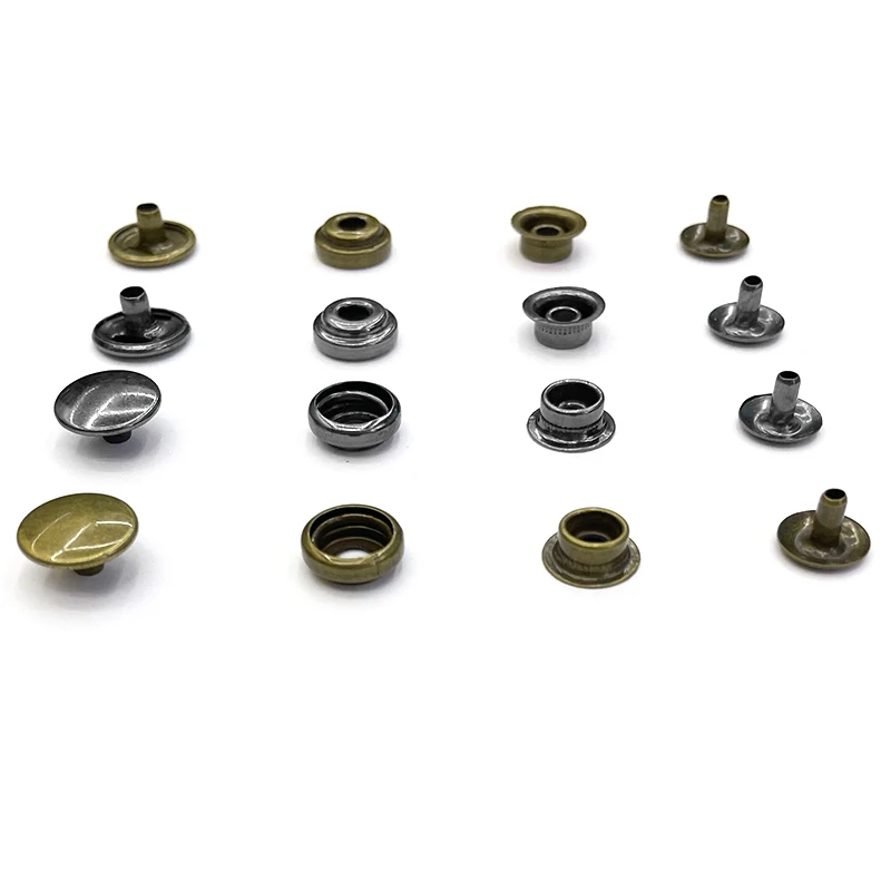 

10 mm Silver/Bronze/Black Nickel Snap Fastener Buttons Small Metal Snaps Wallet Fastening Rivet Clasp Jacket Bag Buckle