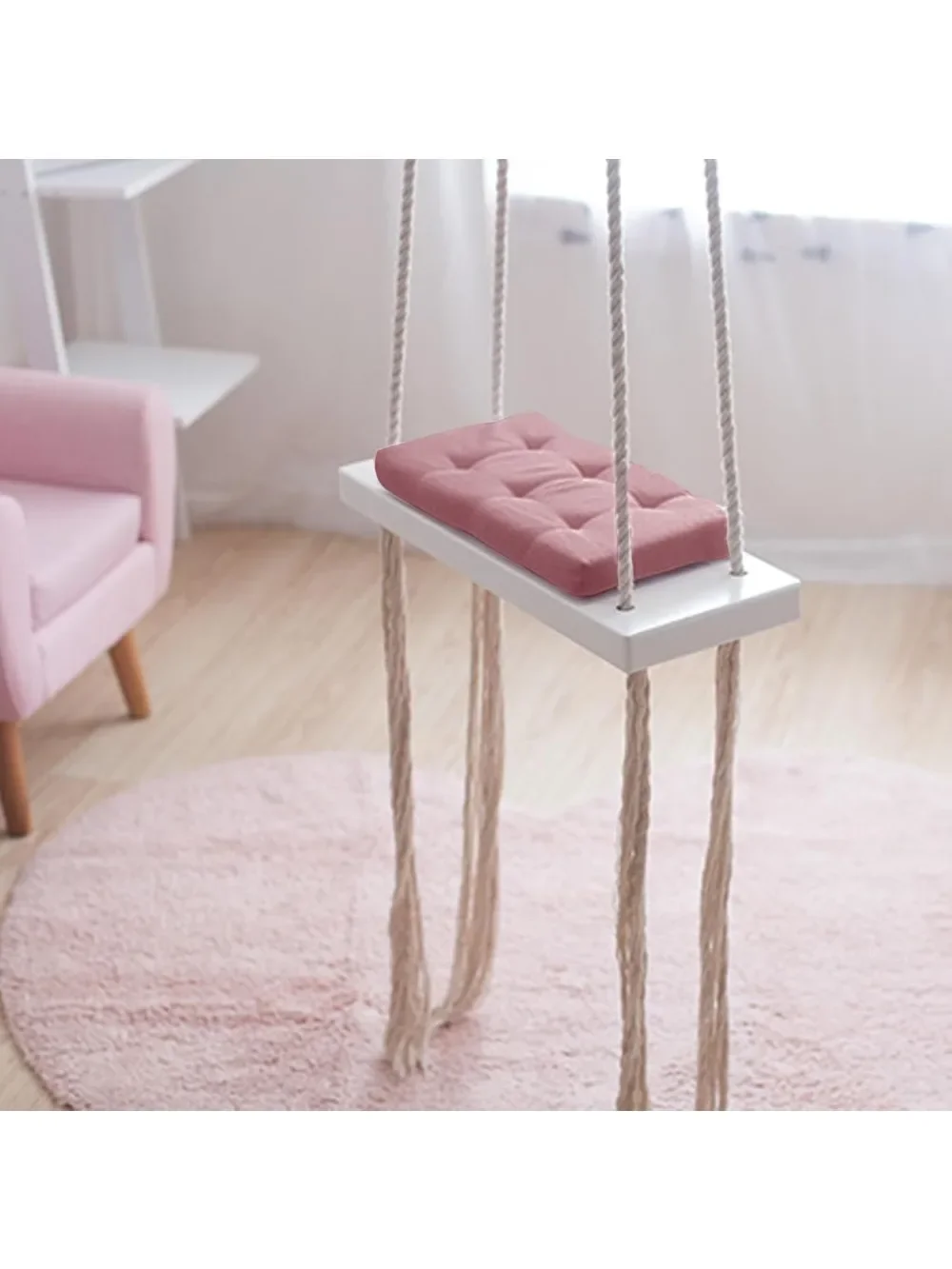 Balançoire en bois pour enfants, balançoire intérieure/extérieure écologique, capacité de charge de 50 kg pour chambre d'enfants, jardin, aire de jeux