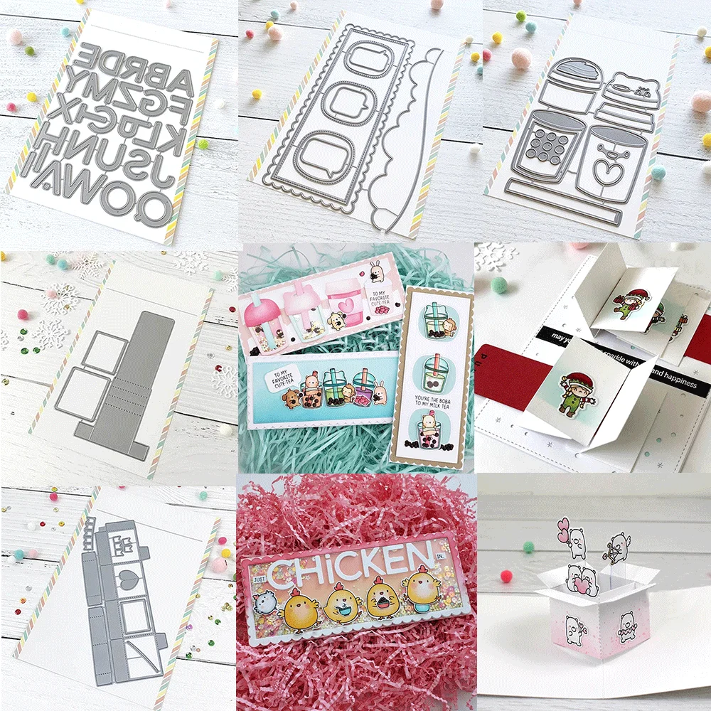 Pop-Up-Box Metall-Stanzformen DIY Scrapbooking Prägeschablone Papierkartenalbum Basteldekoration Vorlage
