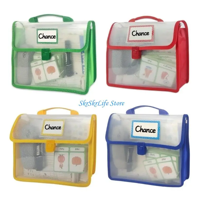 E65E Transparent Handheld File Document Bag Lightweight School Book Bag for Student