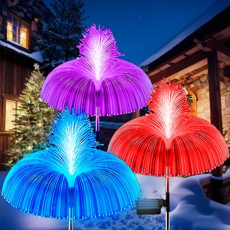 

Светодиодный декор в виде медузы, солнечные фонари, уличный водонепроницаемый садовый декор для рождественской вечеринки, солнечные фонари для газона