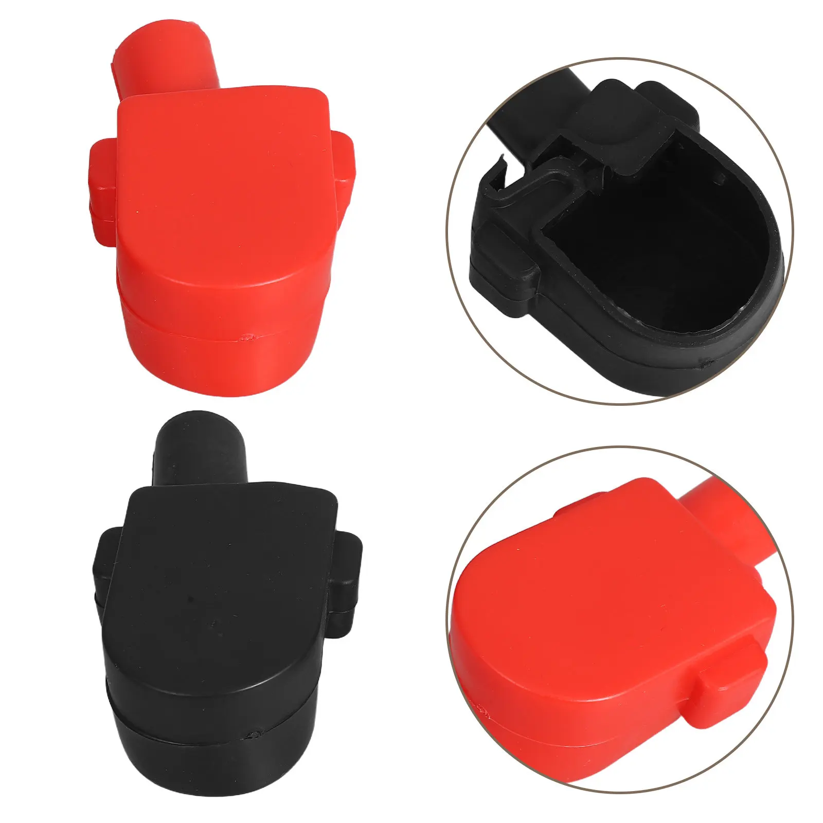 

4Pcs Automotive Battery Terminal Caps Flameretardant Insulation Protection Red Black Colorcoded Universal Fit PVC Terminal Cover