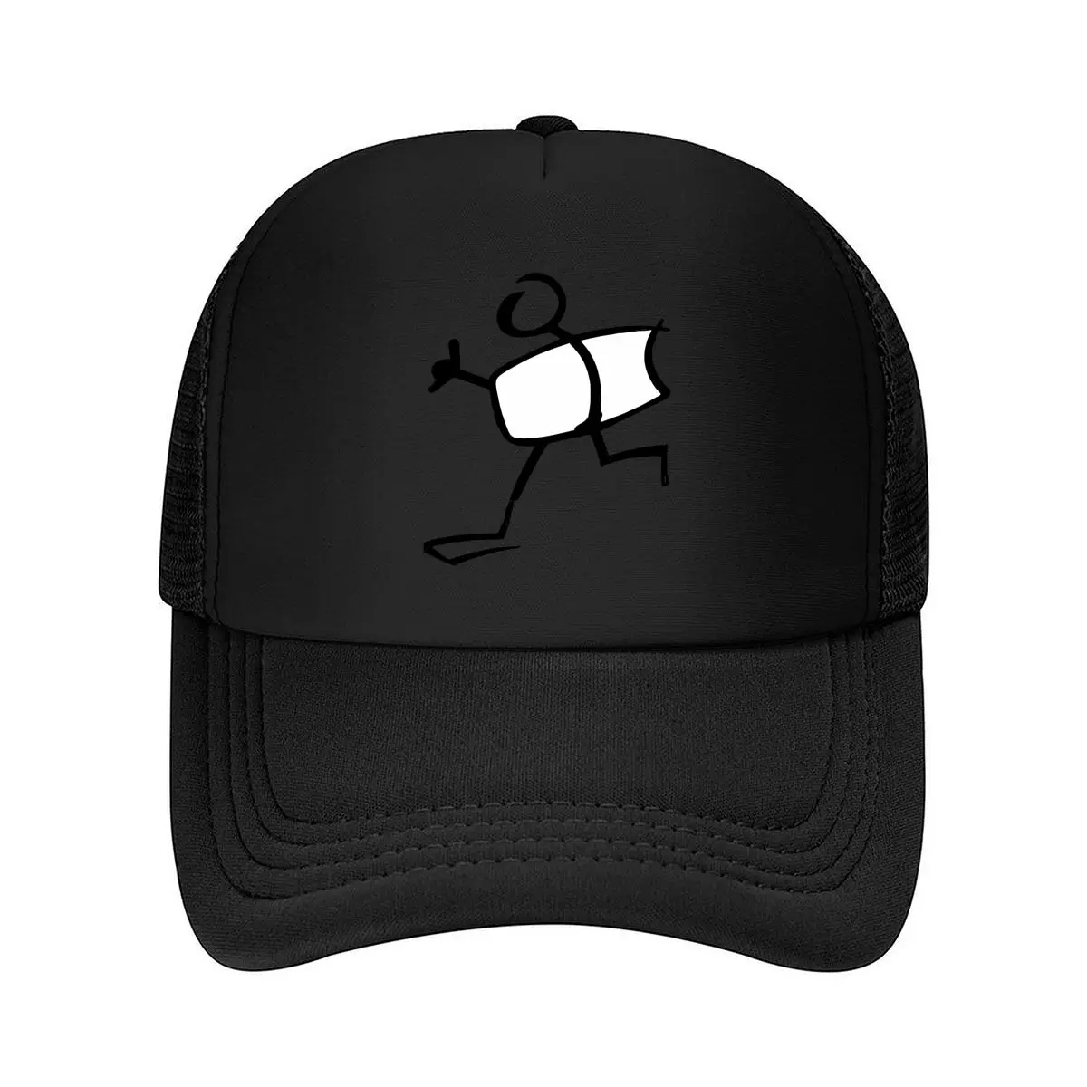 Abstract Running Stick Figure Mesh Baseball Cap Hip Hop