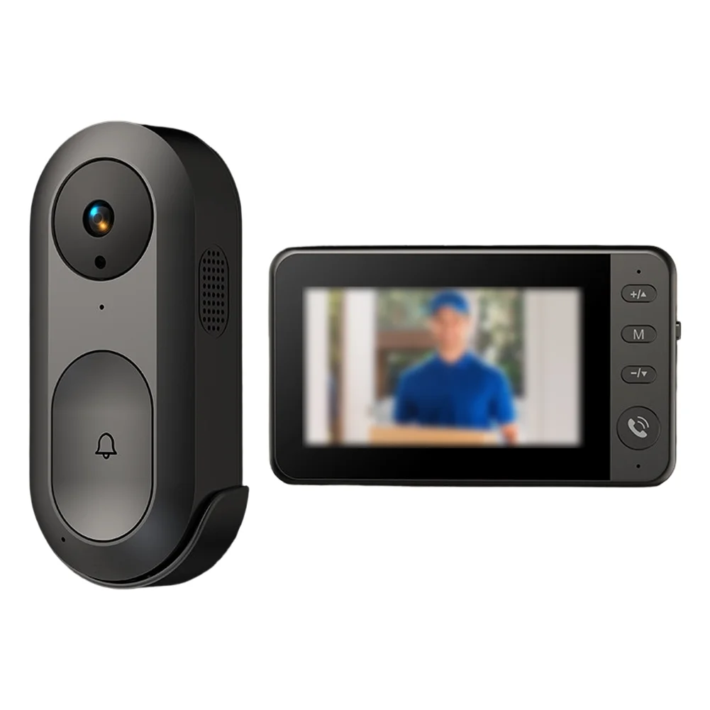 

1 Set Smart Doorbell Two-Way Communication Wireless Video Doorbell 4.3" Screen Smart Dingdong Doorbells Two-Way Intercom