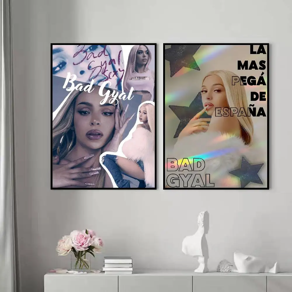 Singer B-Bad G-Gyal La J-Joia Movie Sticky Posters Vintage Room Home Bar Cafe Decor Vintage Decorative Painting