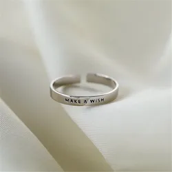 925 Sterling Silver Make A WISH Adjustable Rings For Women Wedding Luxury Quality Jewelry Wholesale