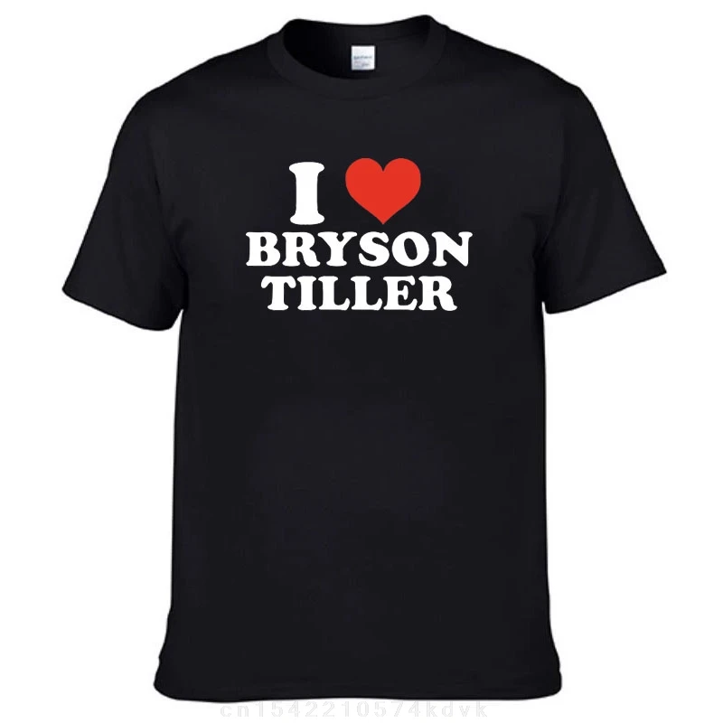 I Love Bryson Tiller Graphic Print t-shirt uomo donna Hip Hop maglietta oversize maschile 100% cotone Tees novità Streetwear