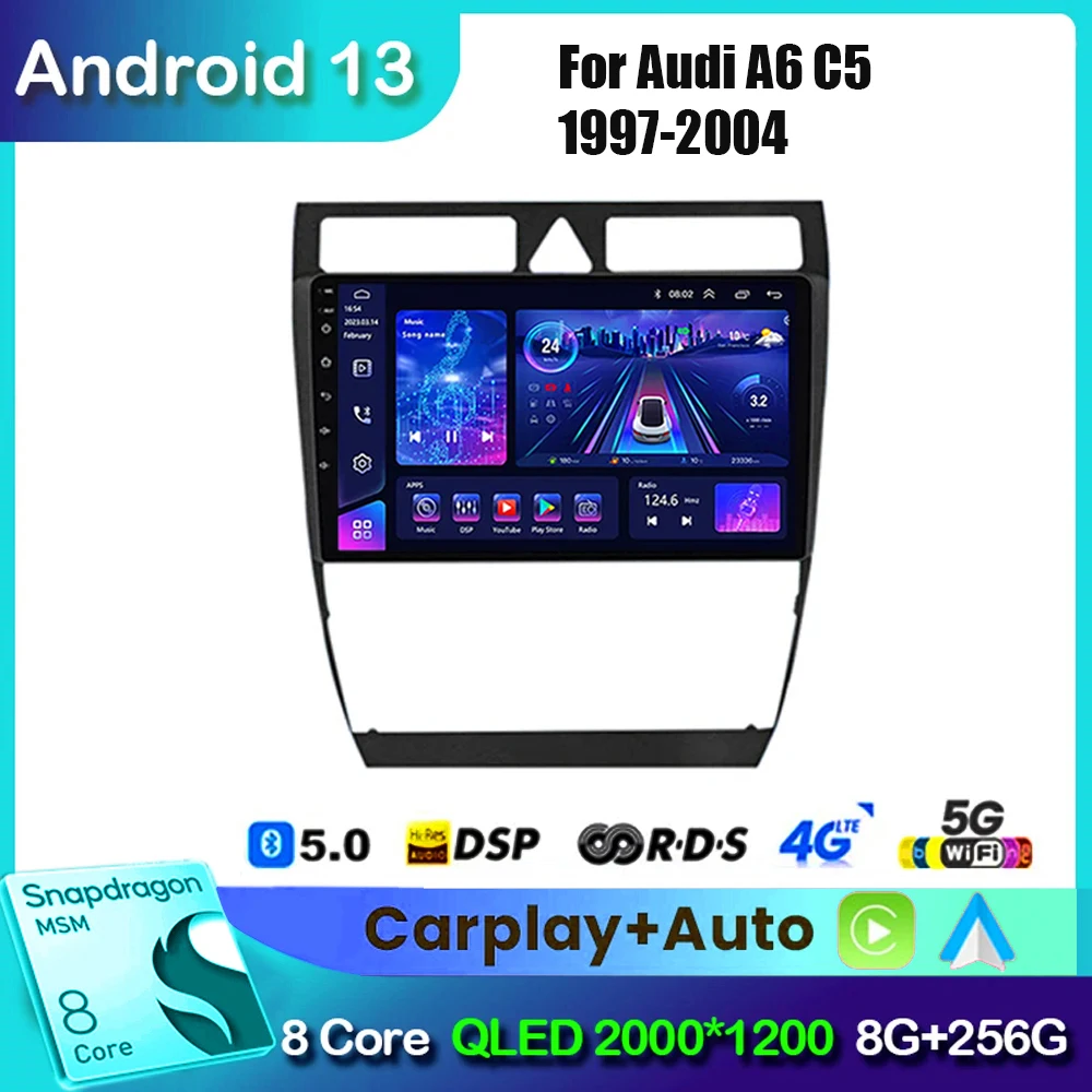 

For Audi A6 C5 1997 - 2004 S6 2 1999 - 2004 RS6 1 2002-2006 Car Radio Android Multimedia Video Player Carplay GPS 2Din Head Unit