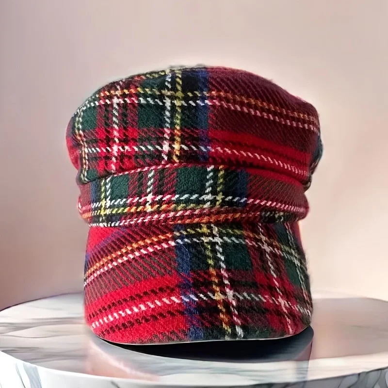 HongLuan zoet geruit patroon baret en krantenjongenspet vrouw, cosplay vrouwelijke accessoires