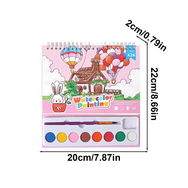 Aquarel Verfsets Voor Kinderen 24 Pagina 'S Waterkleuren Verf Kinderen 8 Kleuren Reisfeest Kunst En Handwerkkits Met Borstel Voor Kinderen
