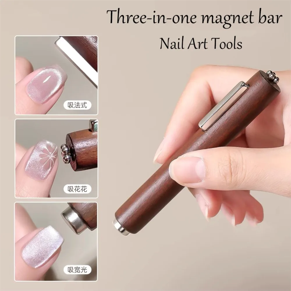 1pcs Three-in-one Cat Eye Nail Magnetic Stick French Flowers Broad Light Nail Magnet Board Strong Suction Manicure Design Tools