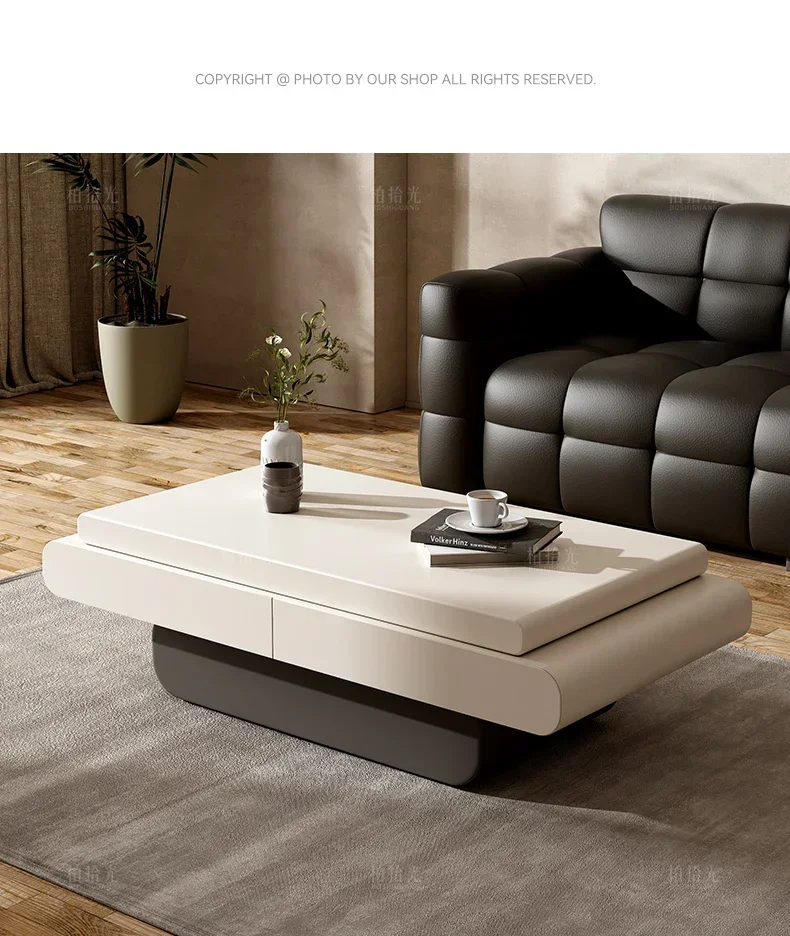 Solid wood coffee table floor storage creative art living room coffee table simple and modern