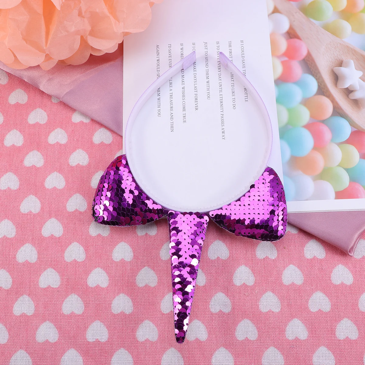 

Shining Paillette Unicorn Hair Hoop For Party Accessory Glitter Headband Decoration Band Ornament (Purple)