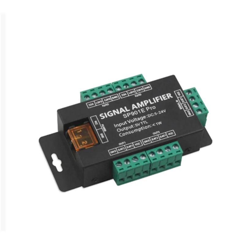 

B92B-SP901E Pro Усилитель сигнала SPI DC5V-24V Пиксели IC Signal Dimme для WS2811 WS2812B 2812 Светодиодная лента