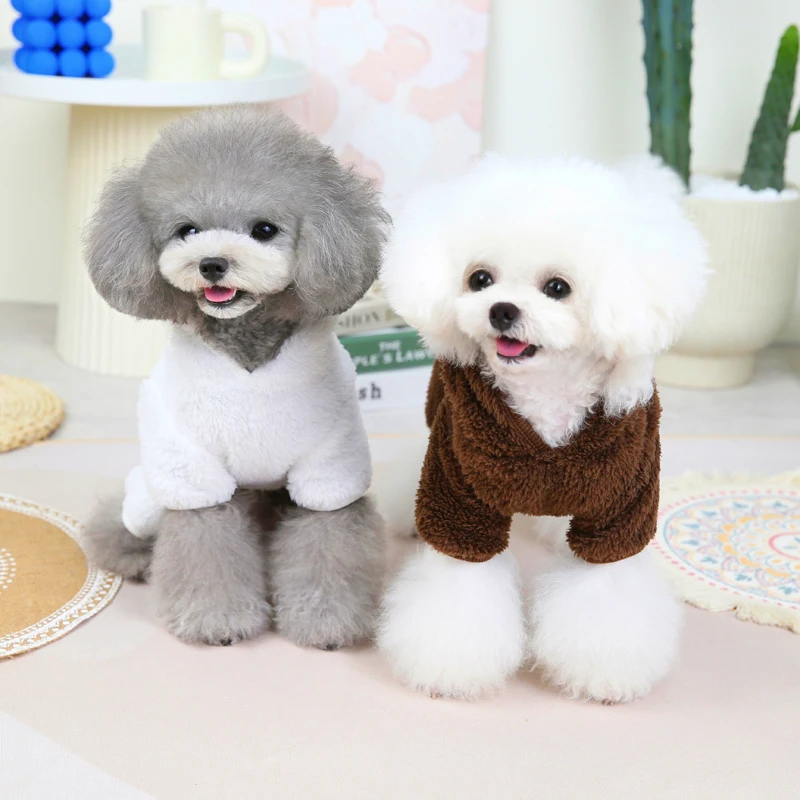 Dog Jumpsuit Bear Molding Winter Warm Dog Clothes Fleece Pet Pajamas Small Dogs Chihuahua Costume Yorkie Puppy Hoodies Pug Coat