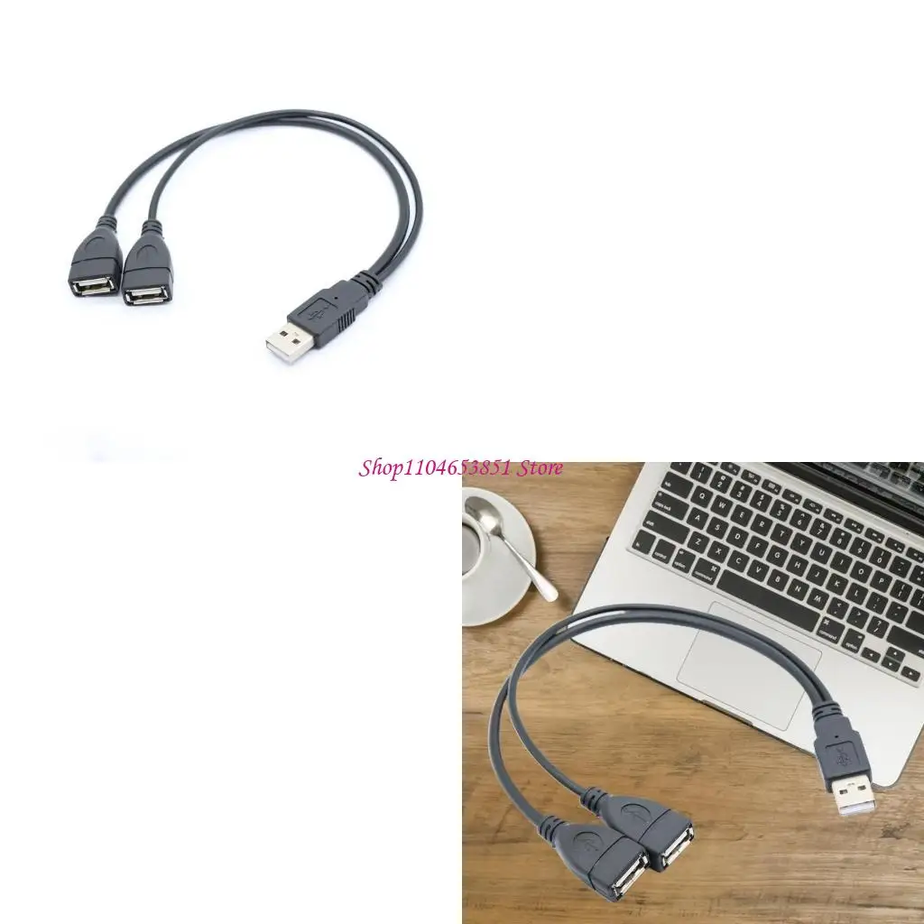 High Efficicency Data Transmission Cable 30cm Length USB Splitter Y Cable for Computer Laptop Digtal Products