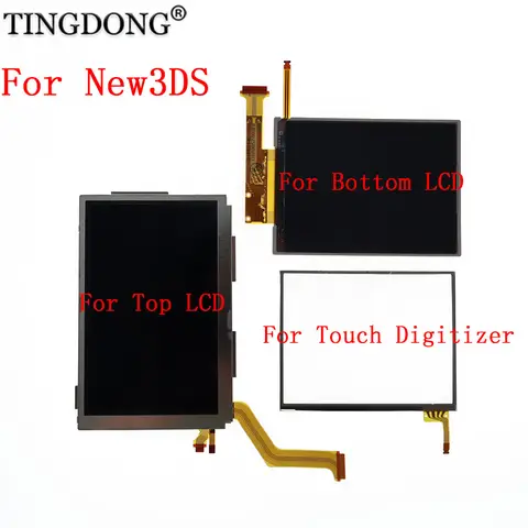 Original Replacement LCD Screen For New 3DS Top + Bottom Display+Touch Digitizer For Nintendo New 3DS LCD Repair Parts