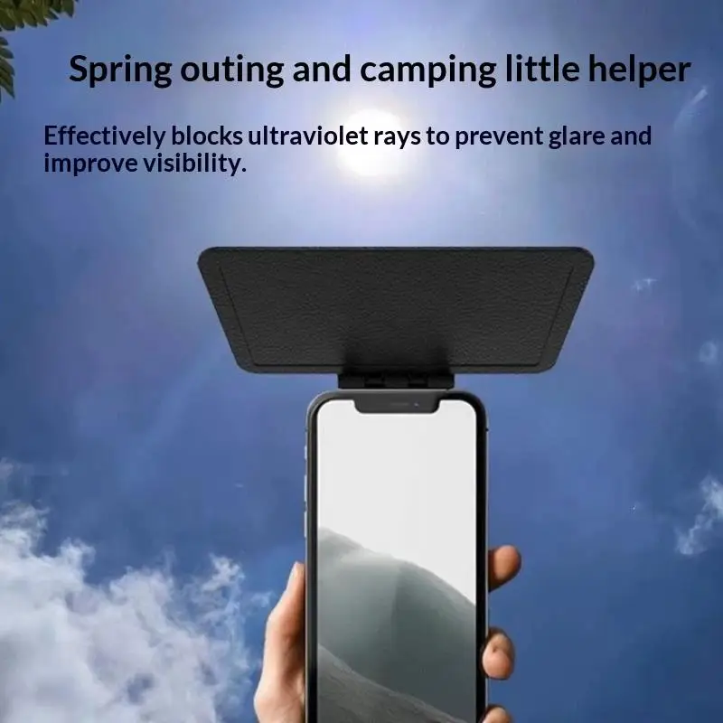 Portable Universal Phone Sun Shade Visor Glare Reduction Scratch Resistant for Camping Hiking Use