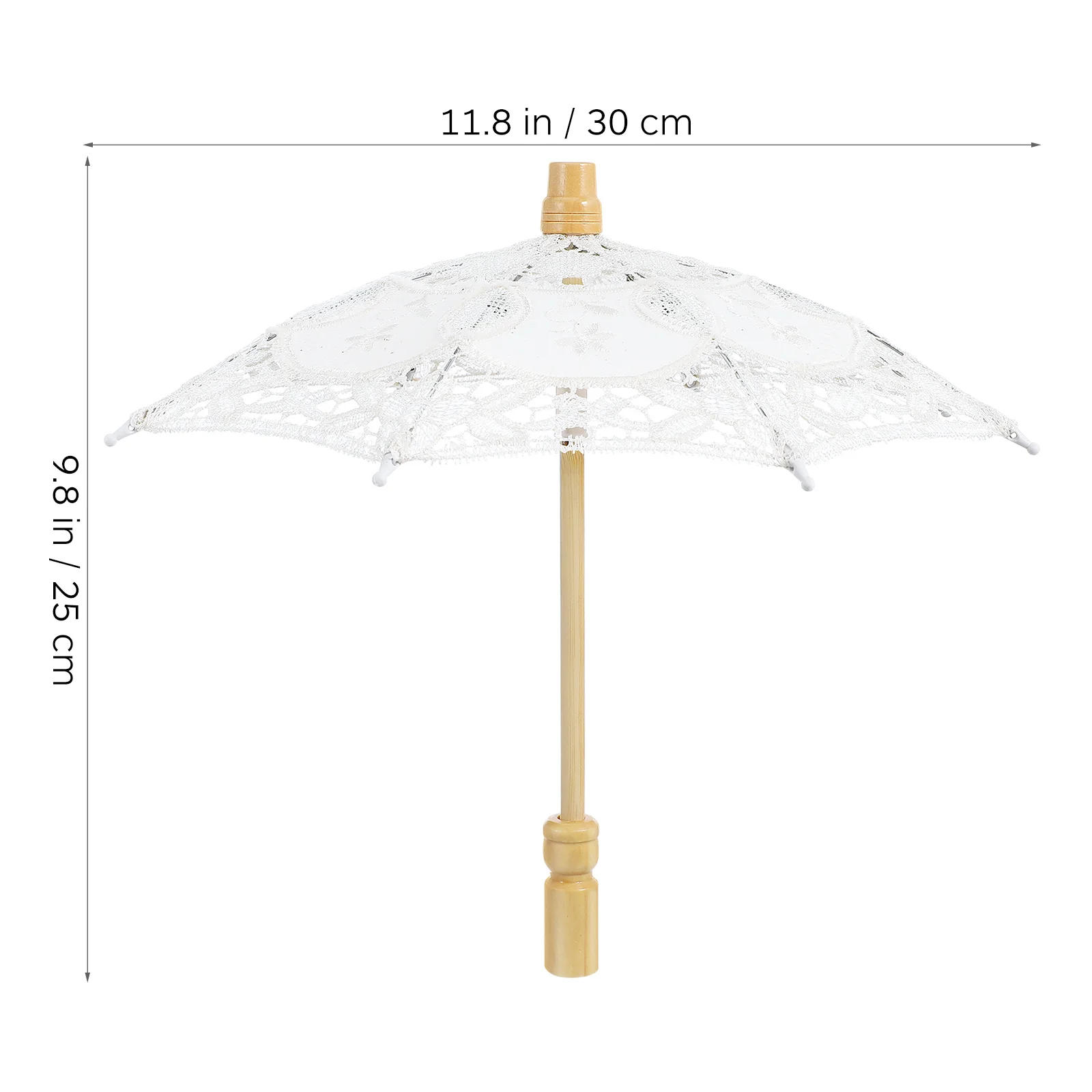 Robe Cotton Umbrella Bridesmaid Queen Accessories for Women Bridal Wooden Veil Parasol