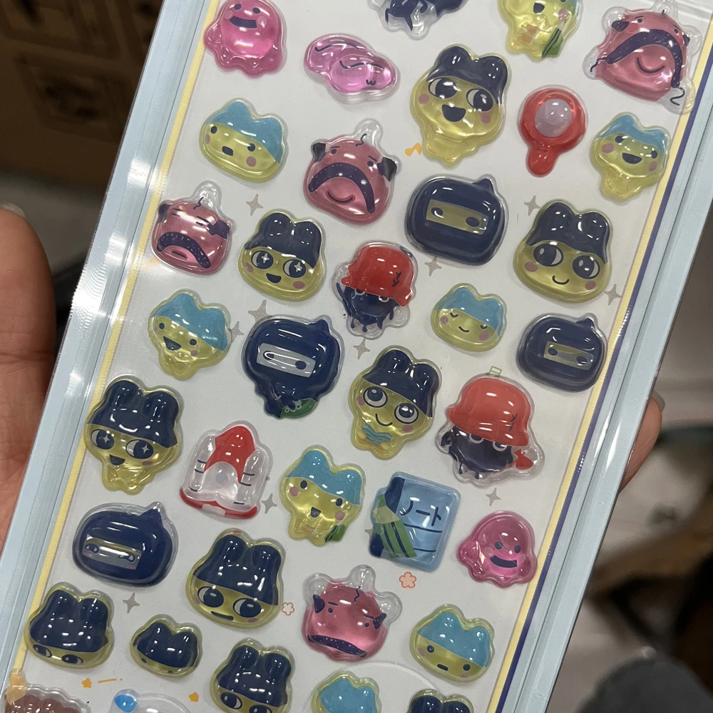 포짱” 2026 작은 물방울 소스 미니 엠보싱 3D 만화 스티커 장식용 방수 스티커