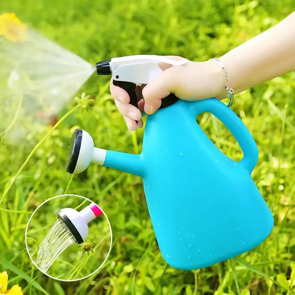 1PC 2 in 1 Watering Can & Pressure Sprayer for Indoor Plants, Adjustable Spray Nozzle, 1L Lightweight Plastic, Mist To Jet