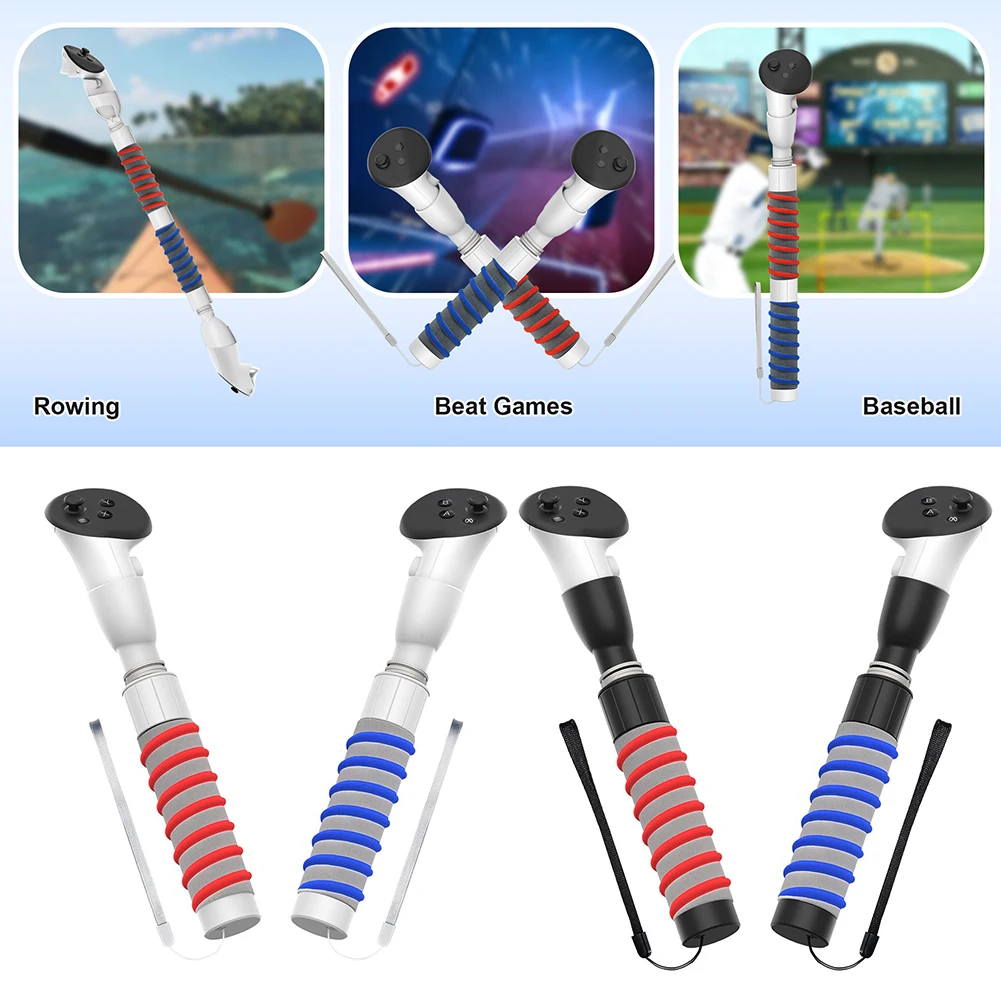 ด้ามจับขยาย VR เพิ่มประสบการณ์การเล่นเกม VR อุปกรณ์เสริมที่ถือเกม VR ด้ามจับคู่สำหรับตัวควบคุม Meta Quest 3