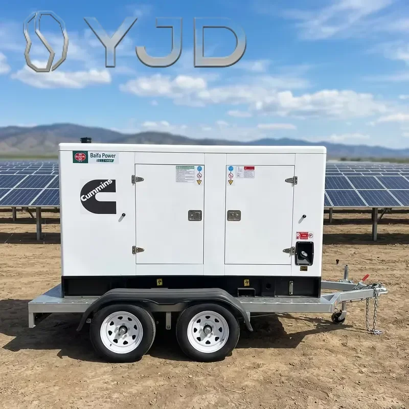 High-speed Trailer Silent Diesel Generator 100KW 125KVA Three Phase 380V 400V 50/60Hz Outdoor Industrial Backup Genset ATS